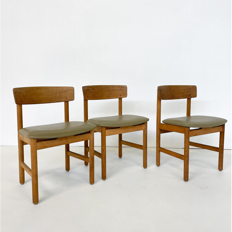 Ensemble de 3 chaises vintage modèle 236 par Børge Mogensen, Danemark 1950