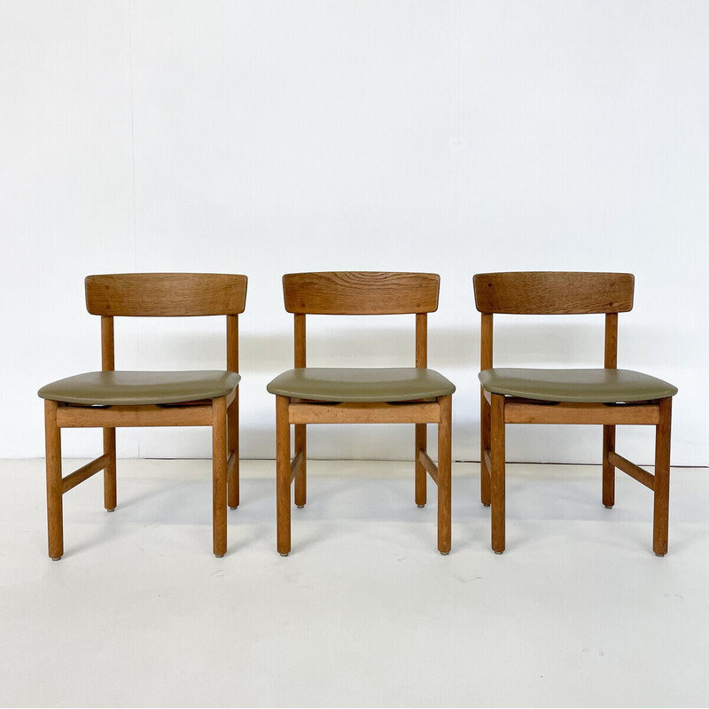 Ensemble de 3 chaises vintage modèle 236 par Børge Mogensen, Danemark 1950