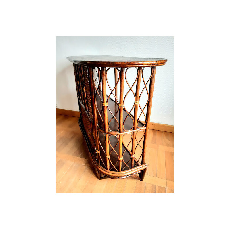 Vintage bar in rattan and cane, 1960