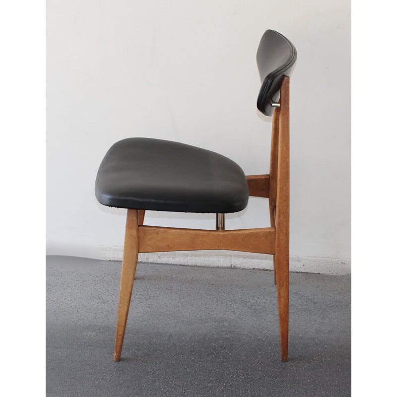 Chaise à repas scandinave noir - 1960