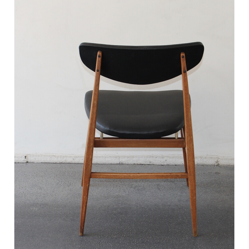 Scandinavian black dining chair - 1960s