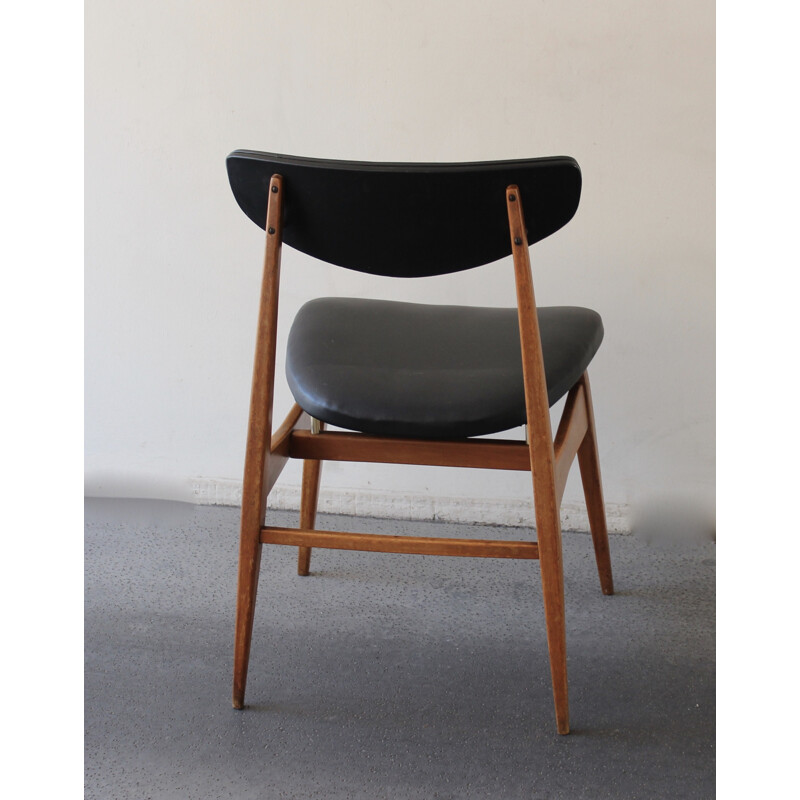 Scandinavian black dining chair - 1960s