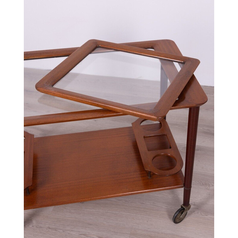 Vintage wooden trolley by Cesare Lacca, 1950s