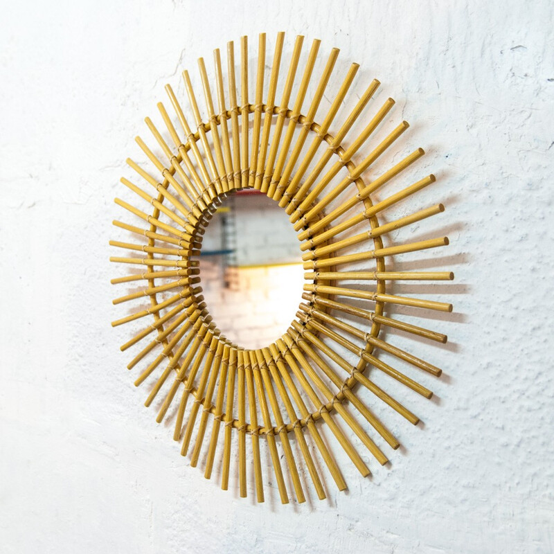 Rattan sun mirror - 2000s