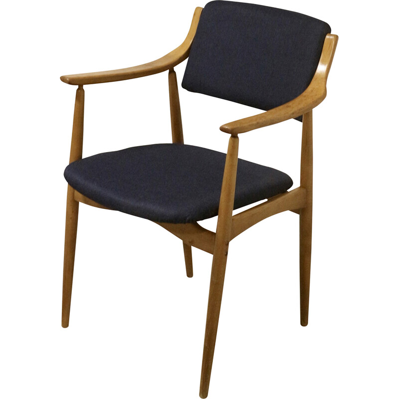 Chaise scandinave vintage - tissu bleu