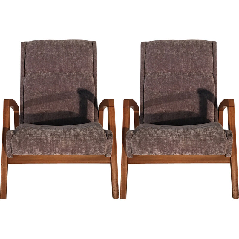 Pair of vintage armchairs Fs 144 by Rene Jean Cailette for Steiner