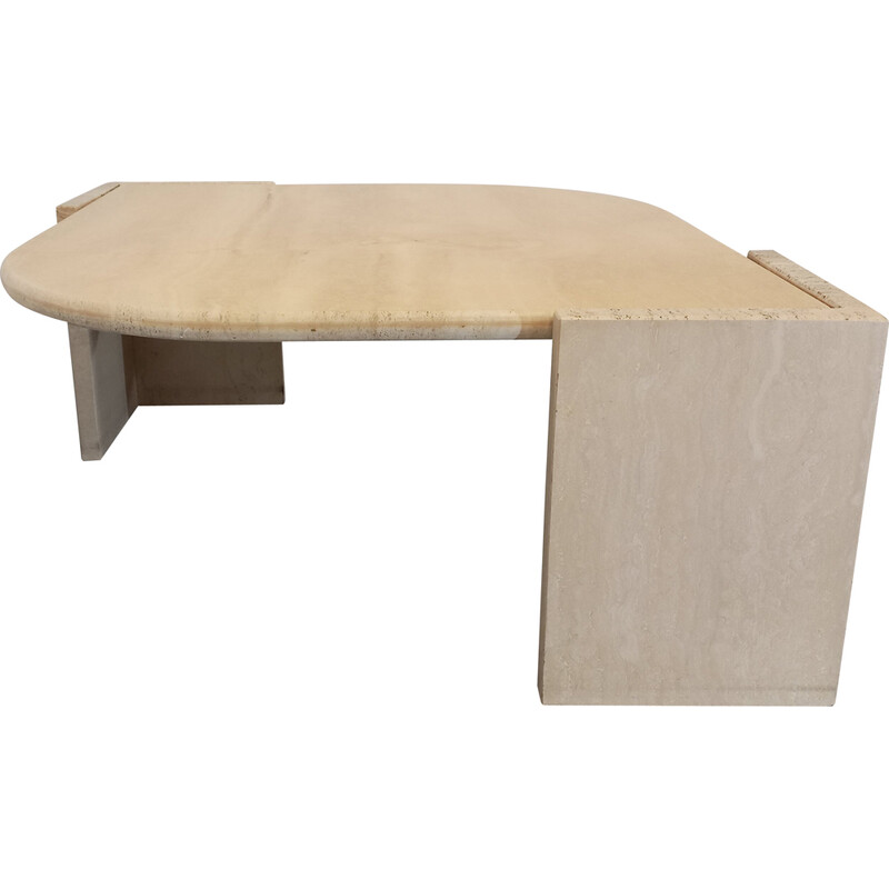 Vintage travertine coffee table, 1970