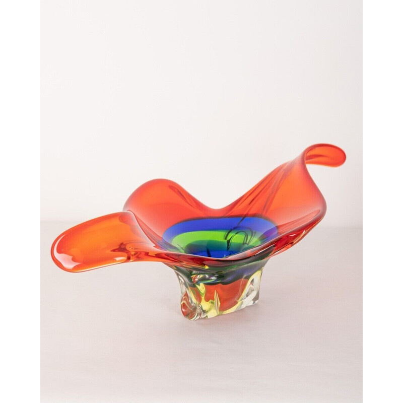Vase vintage en verre de Murano multicolore, 1970