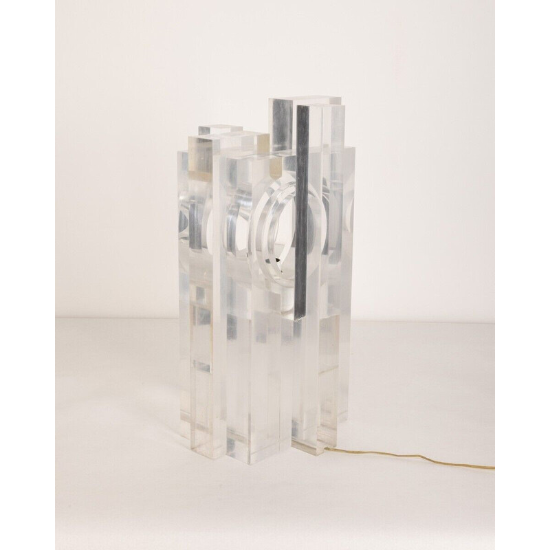 Vintage table lamp in lucite by Sandro Petti for Maison Jansen, 1970s