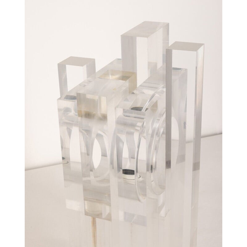 Vintage table lamp in lucite by Sandro Petti for Maison Jansen, 1970s