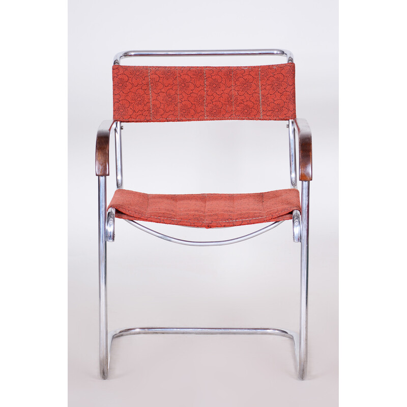 Vintage rode Bauhaus fauteuil van Marcel Breuer voor Mücke-Melder, jaren 1930