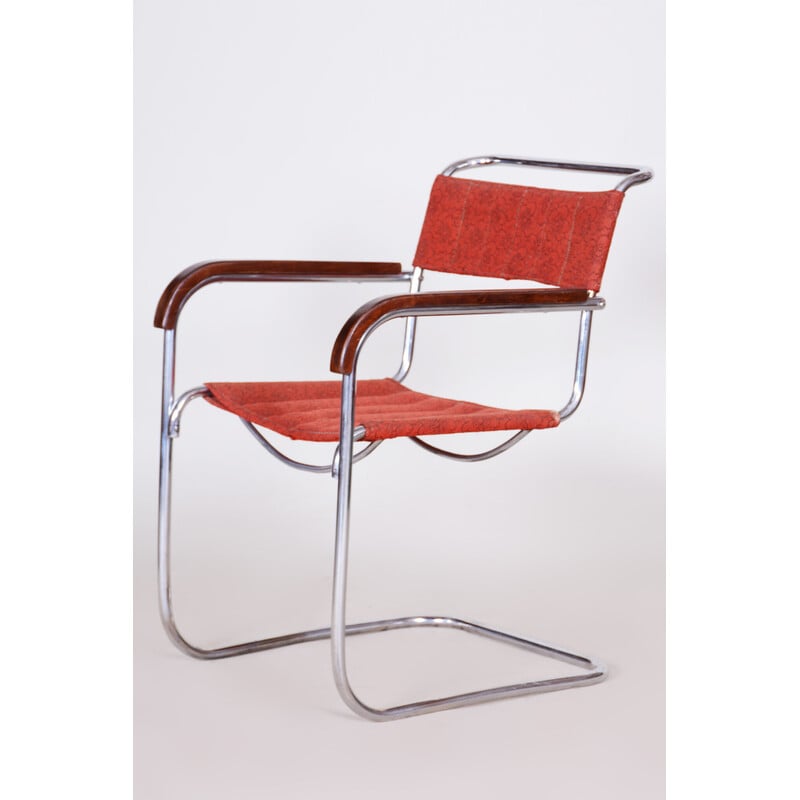 Fauteuil Bauhaus rouge vintage par Marcel Breuer pour Mücke-Melder, 1930