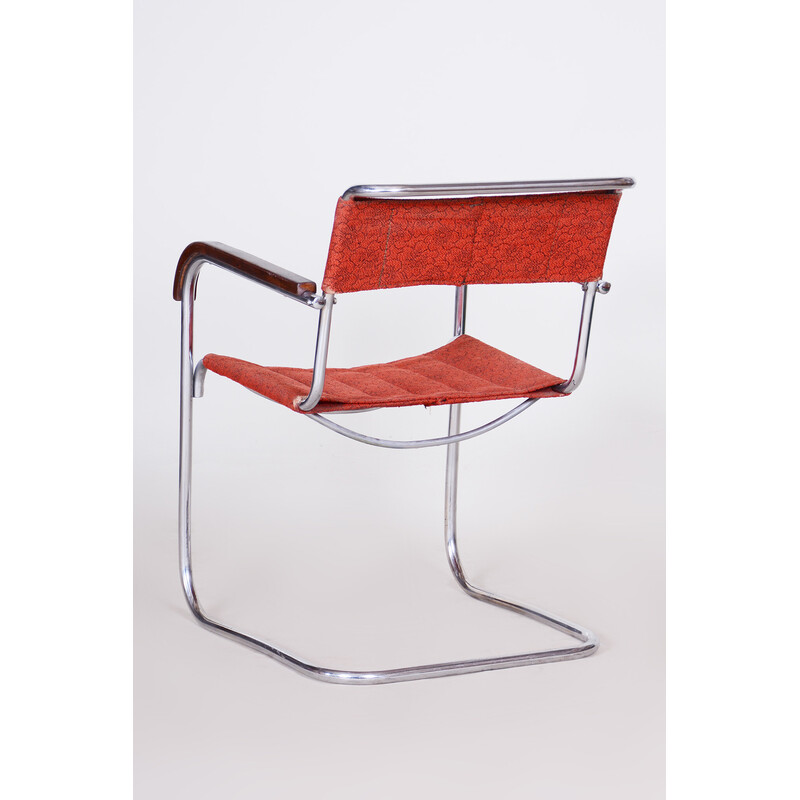 Vintage red Bauhaus armchair by Marcel Breuer for Mücke-Melder, 1930s