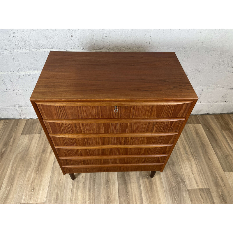 Scandinavian vintage teak chest of 6 drawers, 1960