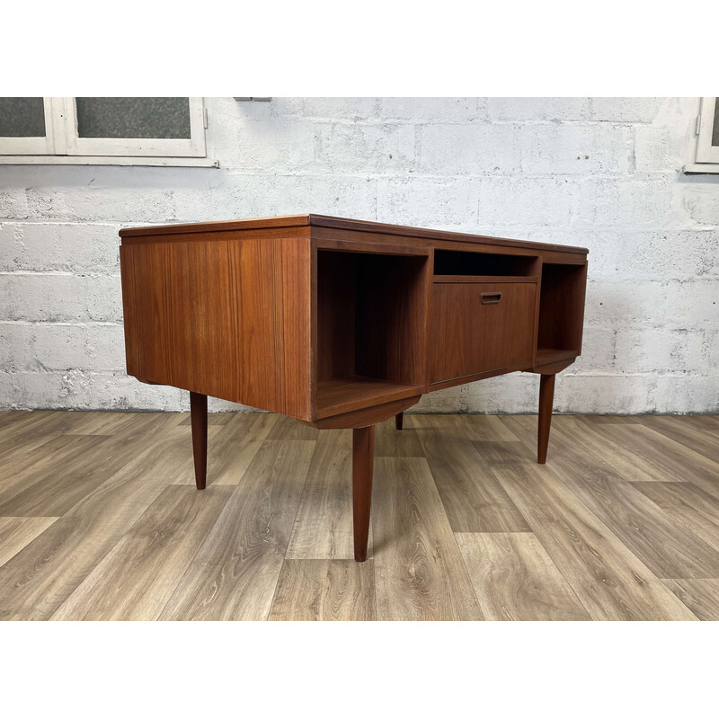 Bureau double-face scandinave vintage en teck par Andreas Pedersen, 1960