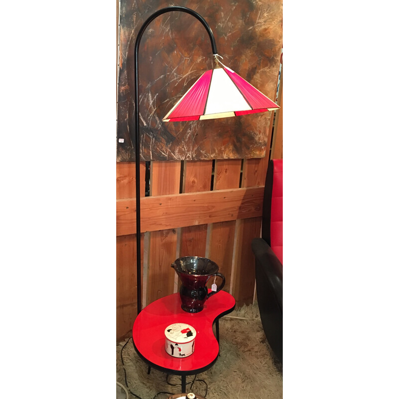 Floor lamp in red formica - 1950s