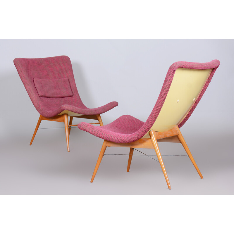 Pair of mid-century armchairs by Miroslav Navratil, Czechia 1950s