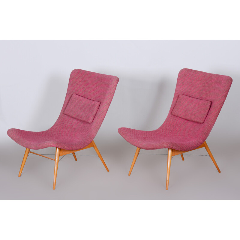 Pair of mid-century armchairs by Miroslav Navratil, Czechia 1950s