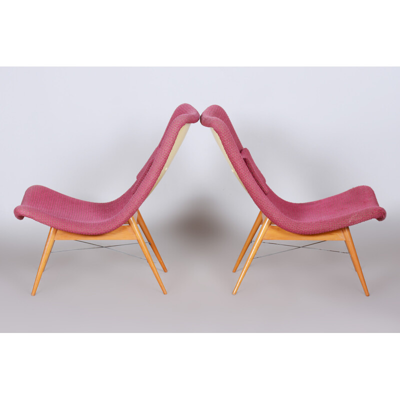 Pair of mid-century armchairs by Miroslav Navratil, Czechia 1950s