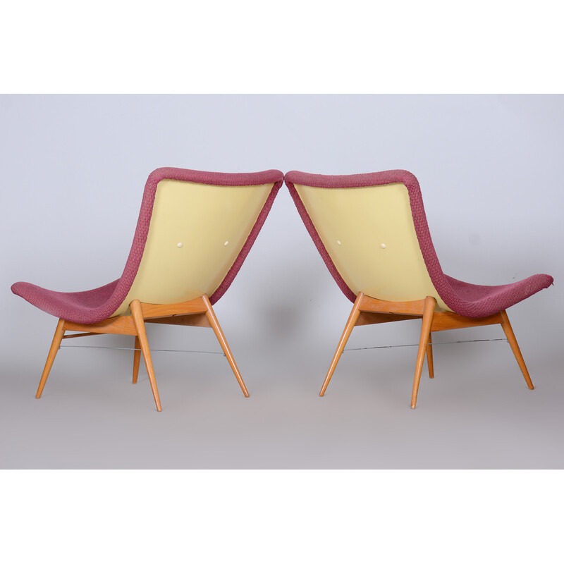 Pair of mid-century armchairs by Miroslav Navratil, Czechia 1950s