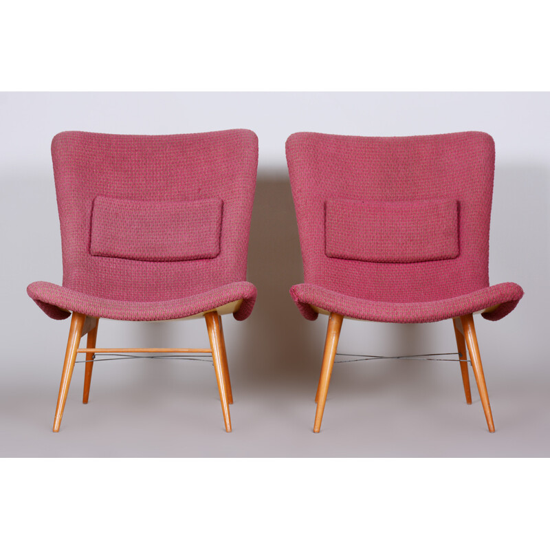 Pair of mid-century armchairs by Miroslav Navratil, Czechia 1950s