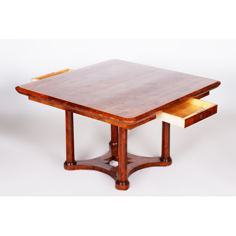 Vintage Biedermeier dining table in yew-tree, Austria 1830s