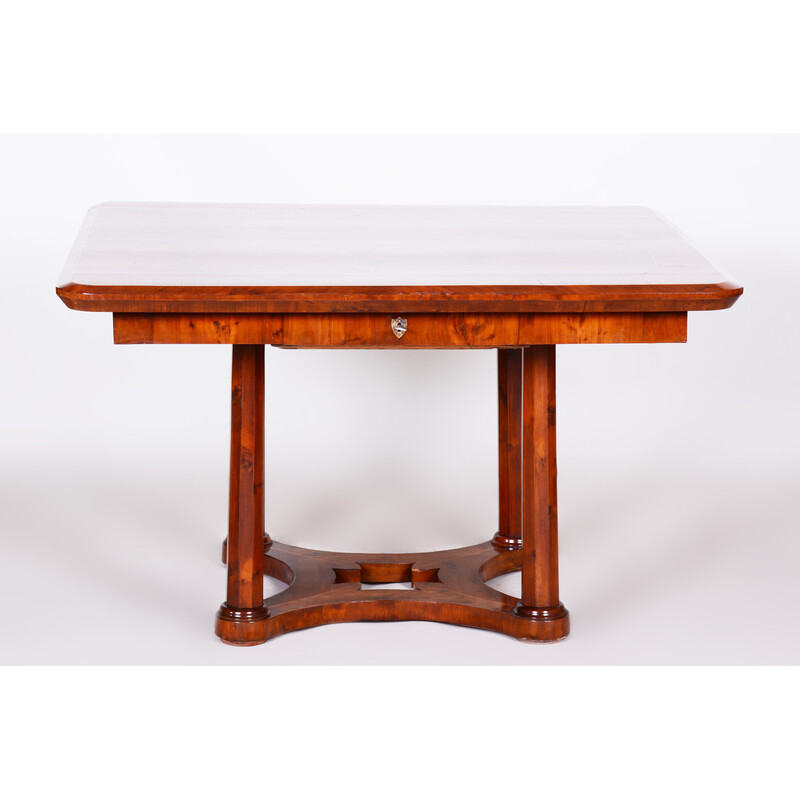 Vintage Biedermeier dining table in yew-tree, Austria 1830s