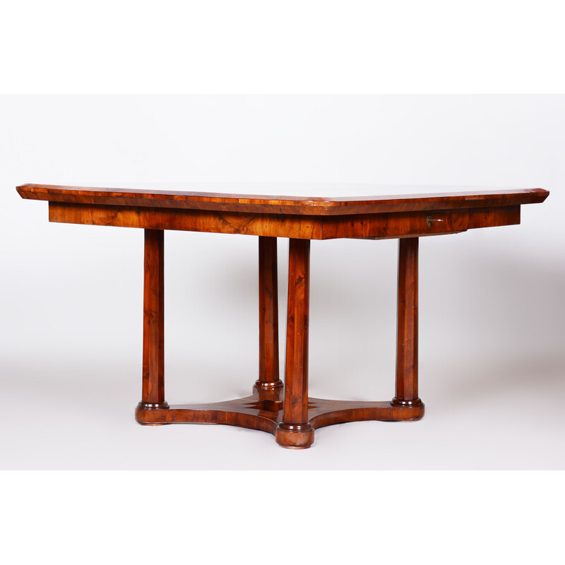 Vintage Biedermeier dining table in yew-tree, Austria 1830s