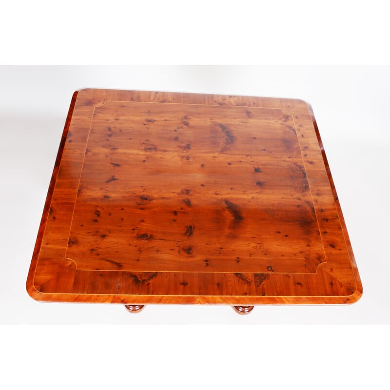 Vintage Biedermeier dining table in yew-tree, Austria 1830s