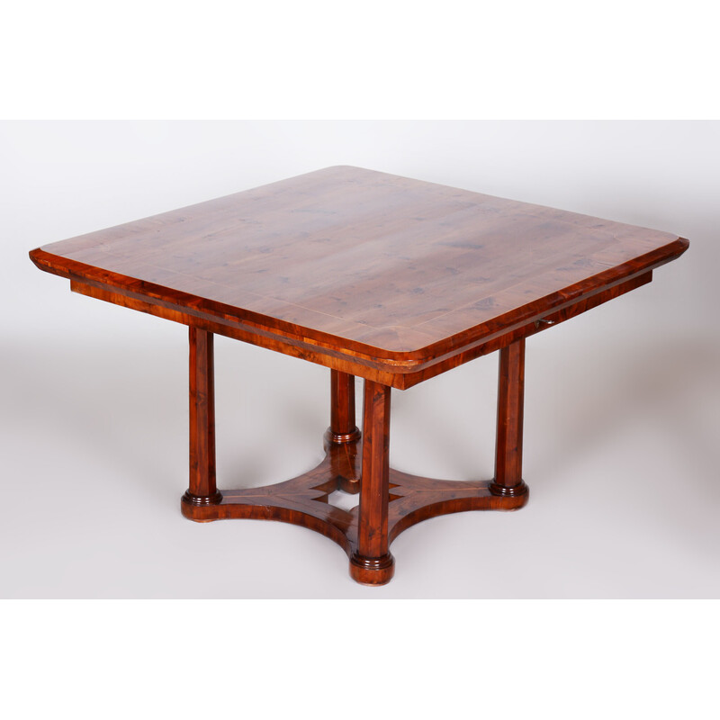 Vintage Biedermeier dining table in yew-tree, Austria 1830s