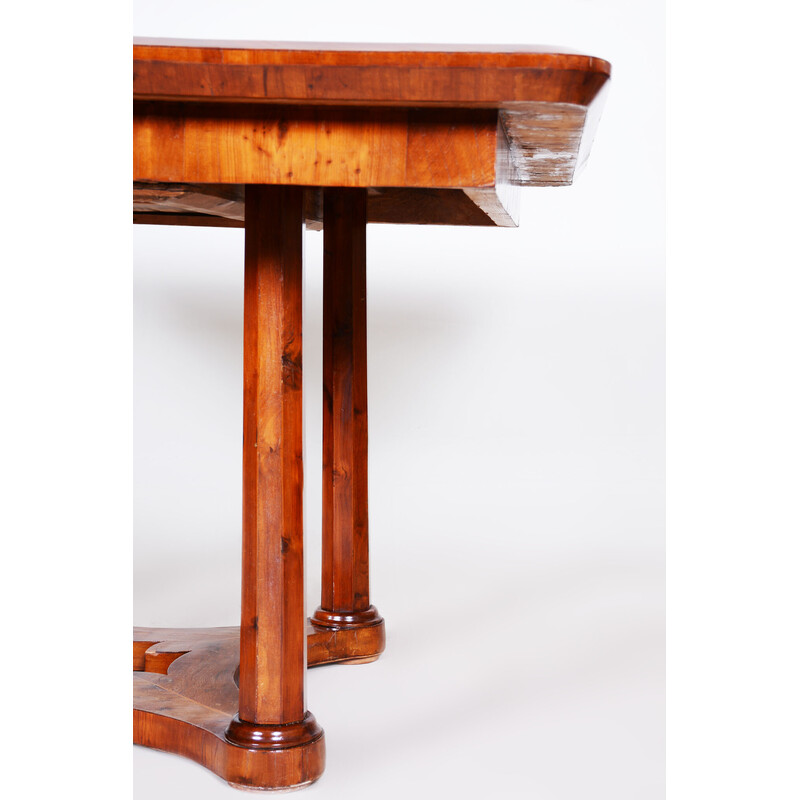 Vintage Biedermeier dining table in yew-tree, Austria 1830s