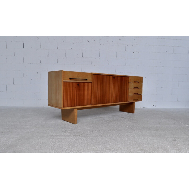 Sideboard by Robert Debiève produced by Minvielle in mahogany and ash - 1950s