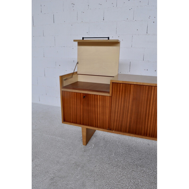 Sideboard by Robert Debiève produced by Minvielle in mahogany and ash - 1950s