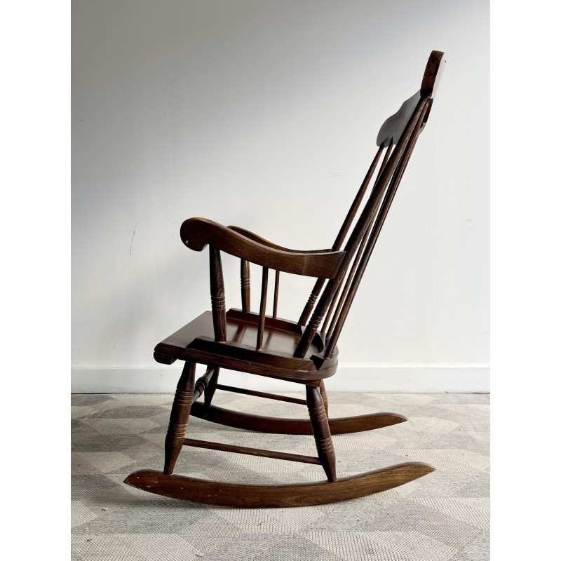 Vintage wooden rocking chair, 1980s