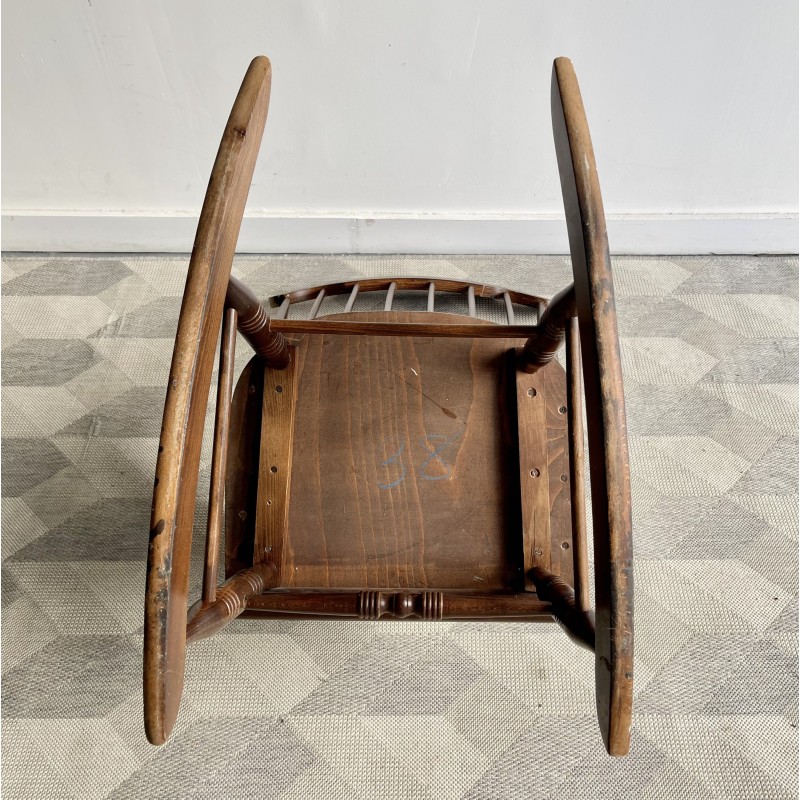 Cadeira de baloiço de madeira Vintage, década de 1980