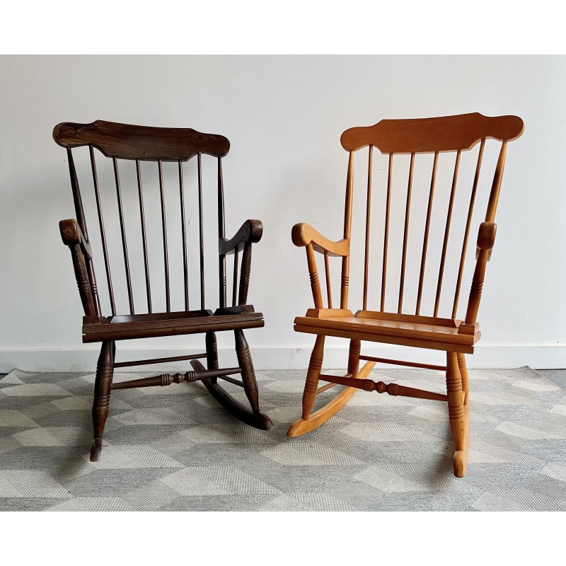 Vintage wooden rocking chair, 1980s