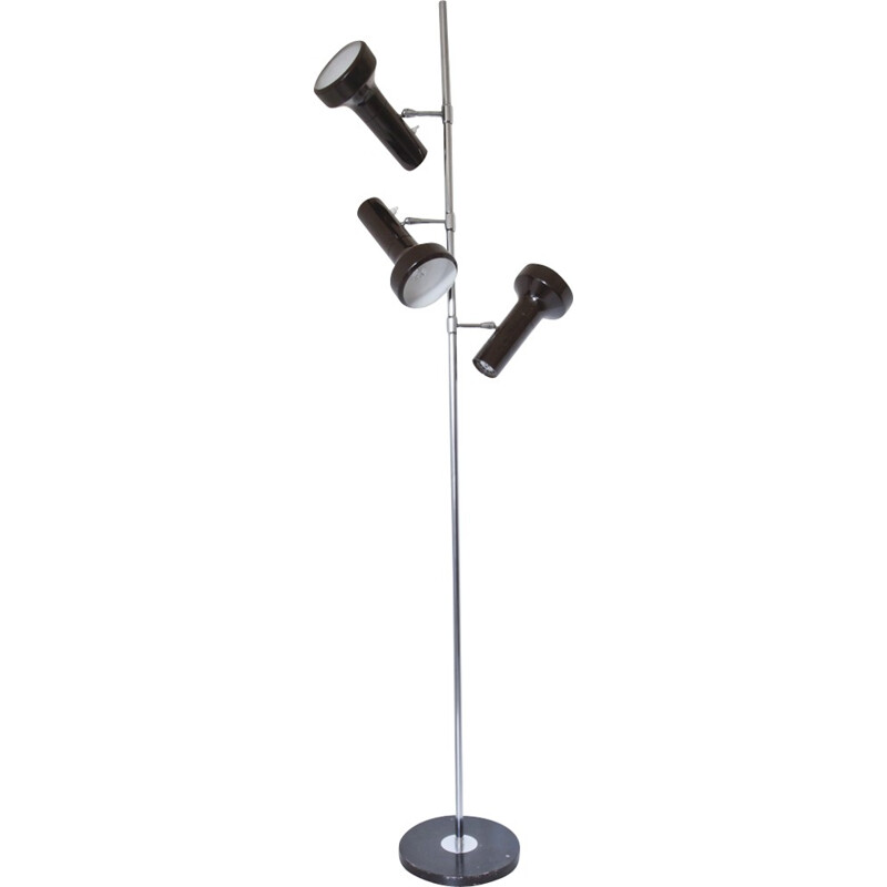 Brown chocolate Monix 3 spotlights floor lamp  