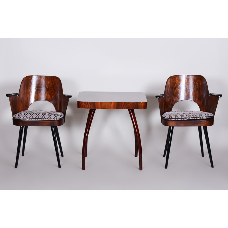 Pair of vintage armchairs by Oswald Heardtl, Czechia 1950s