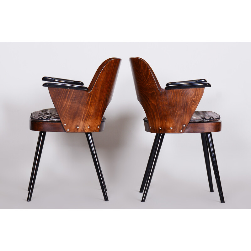 Pair of vintage armchairs by Oswald Heardtl, Czechia 1950s