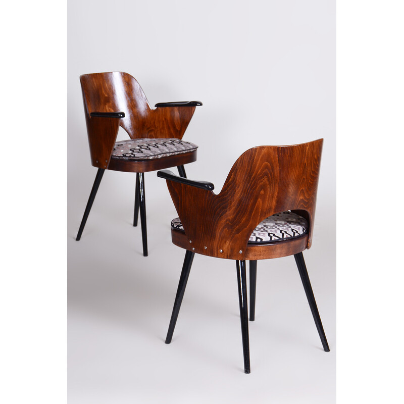 Pair of vintage armchairs by Oswald Heardtl, Czechia 1950s