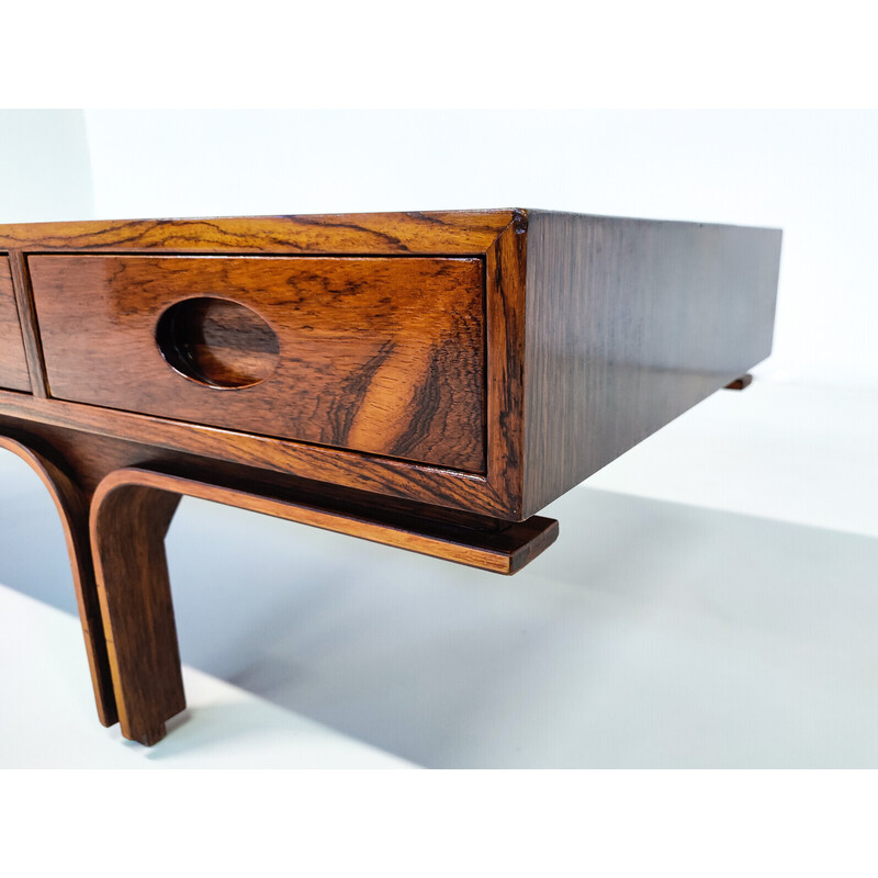 Mesa de café de madeira de meados do século de Gianfranco Frattini para Bernini, Itália Anos 60