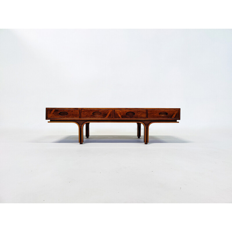 Table basse vintage en bois de Gianfranco Frattini pour Bernini, Italie 1960