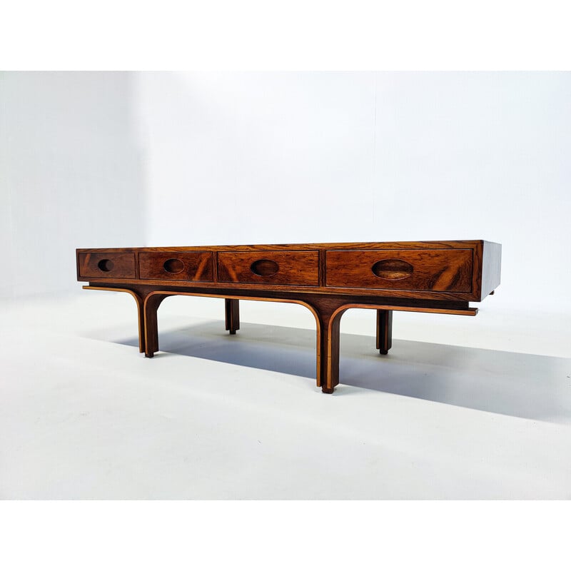 Mid-century wooden coffee table by Gianfranco Frattini for Bernini, Italy 1960s