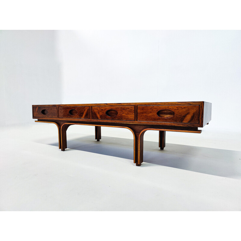 Table basse vintage en bois de Gianfranco Frattini pour Bernini, Italie 1960