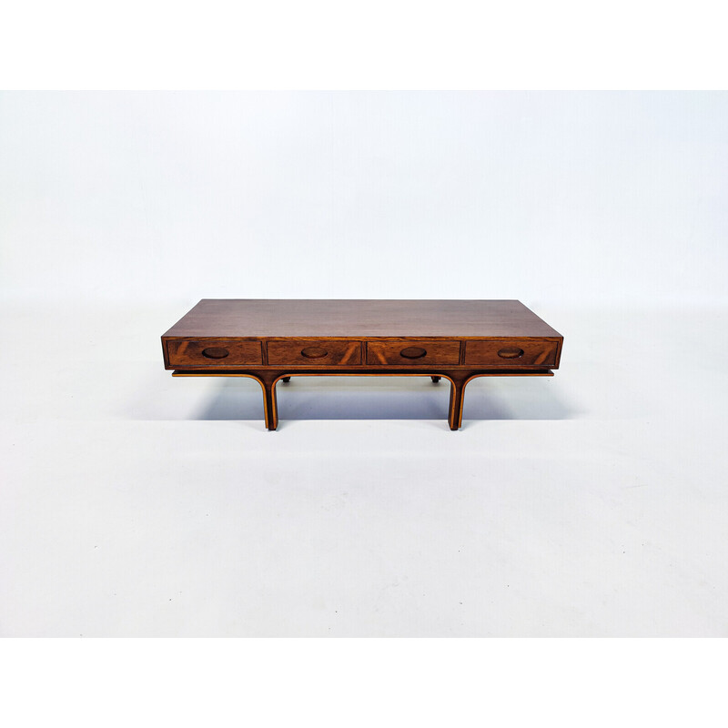 Table basse vintage en bois de Gianfranco Frattini pour Bernini, Italie 1960