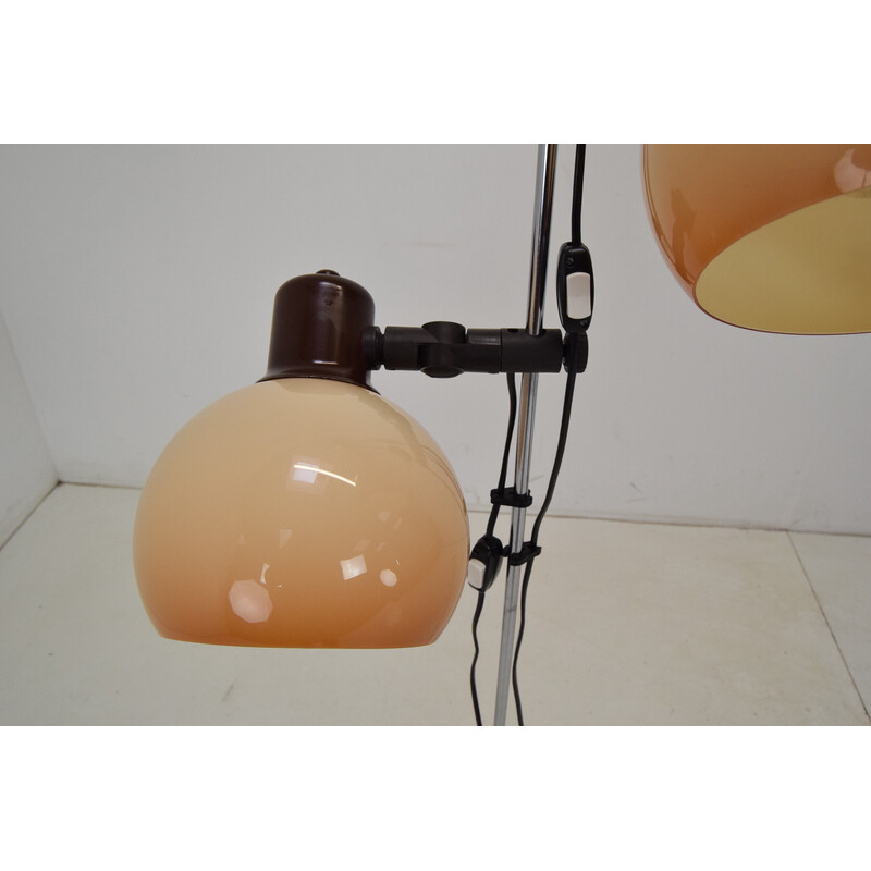 Mid-century metal and plastic floor lamp, Hungary 1970s