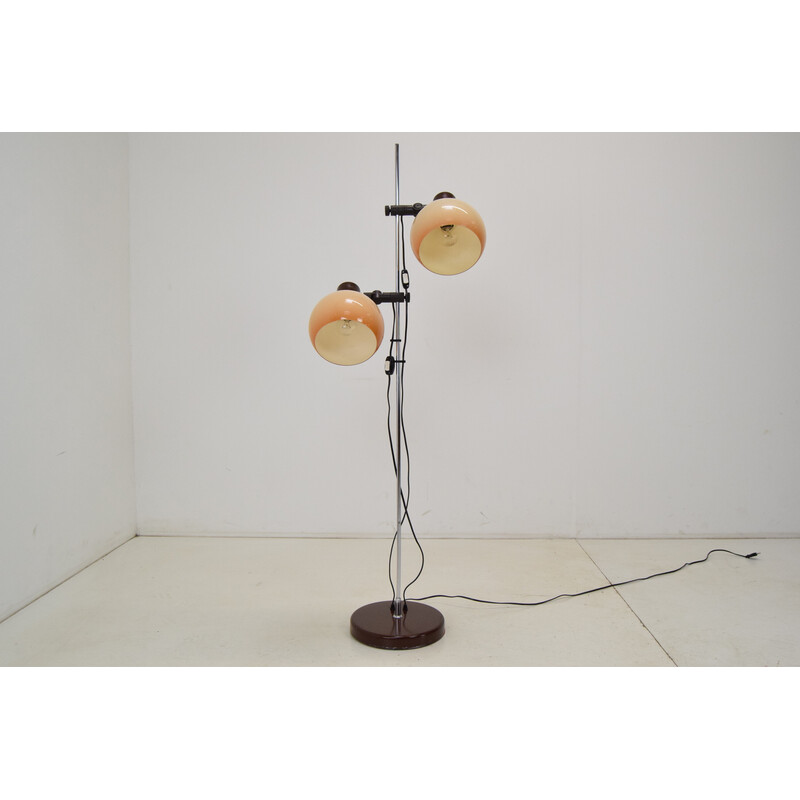 Mid-century metal and plastic floor lamp, Hungary 1970s