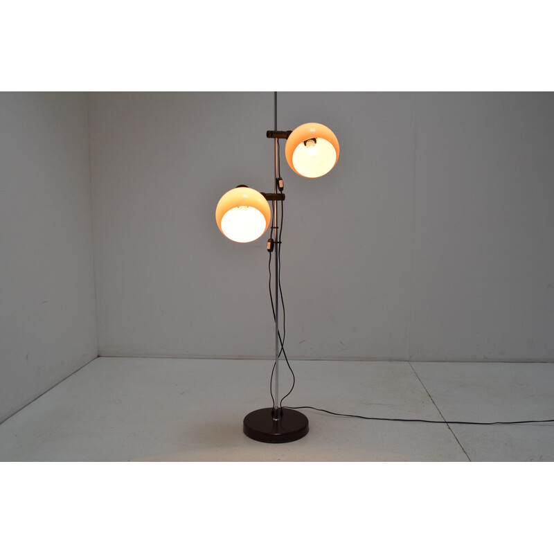 Mid-century metal and plastic floor lamp, Hungary 1970s