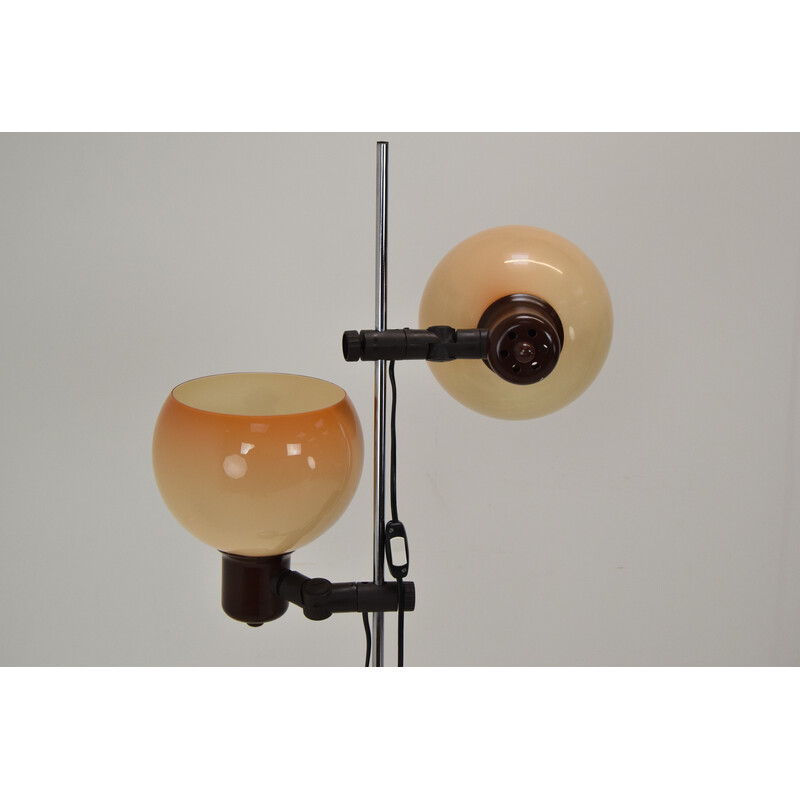 Mid-century metal and plastic floor lamp, Hungary 1970s