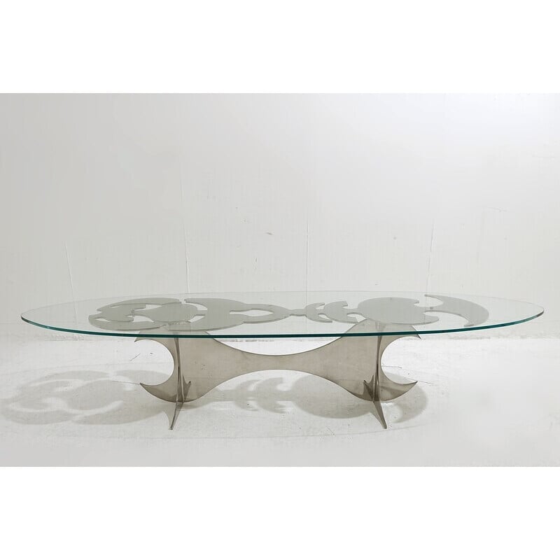 Vintage coffee table "Elipse" by Armand Jonckers, 1980s